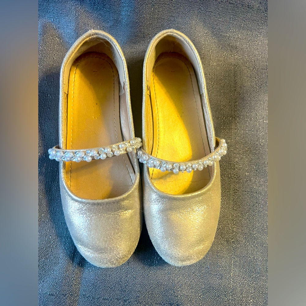 Dream Pairs Girl Mary Jane Dress Shoes Ballerina Flats size 2 gold color
